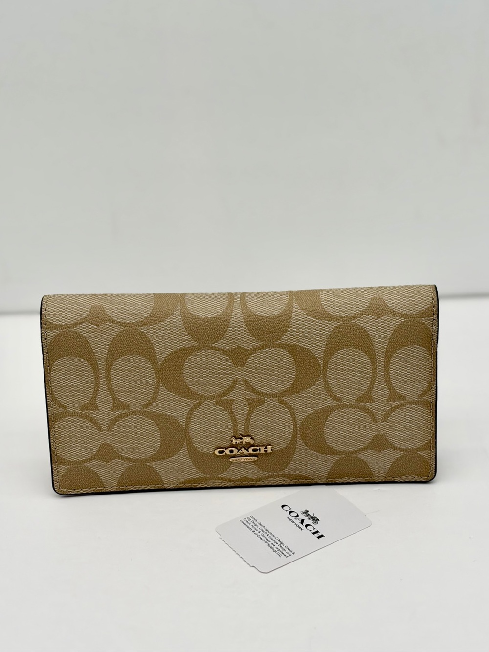 NWT Coach Signature Bifold Waller Check Book Cards Holder